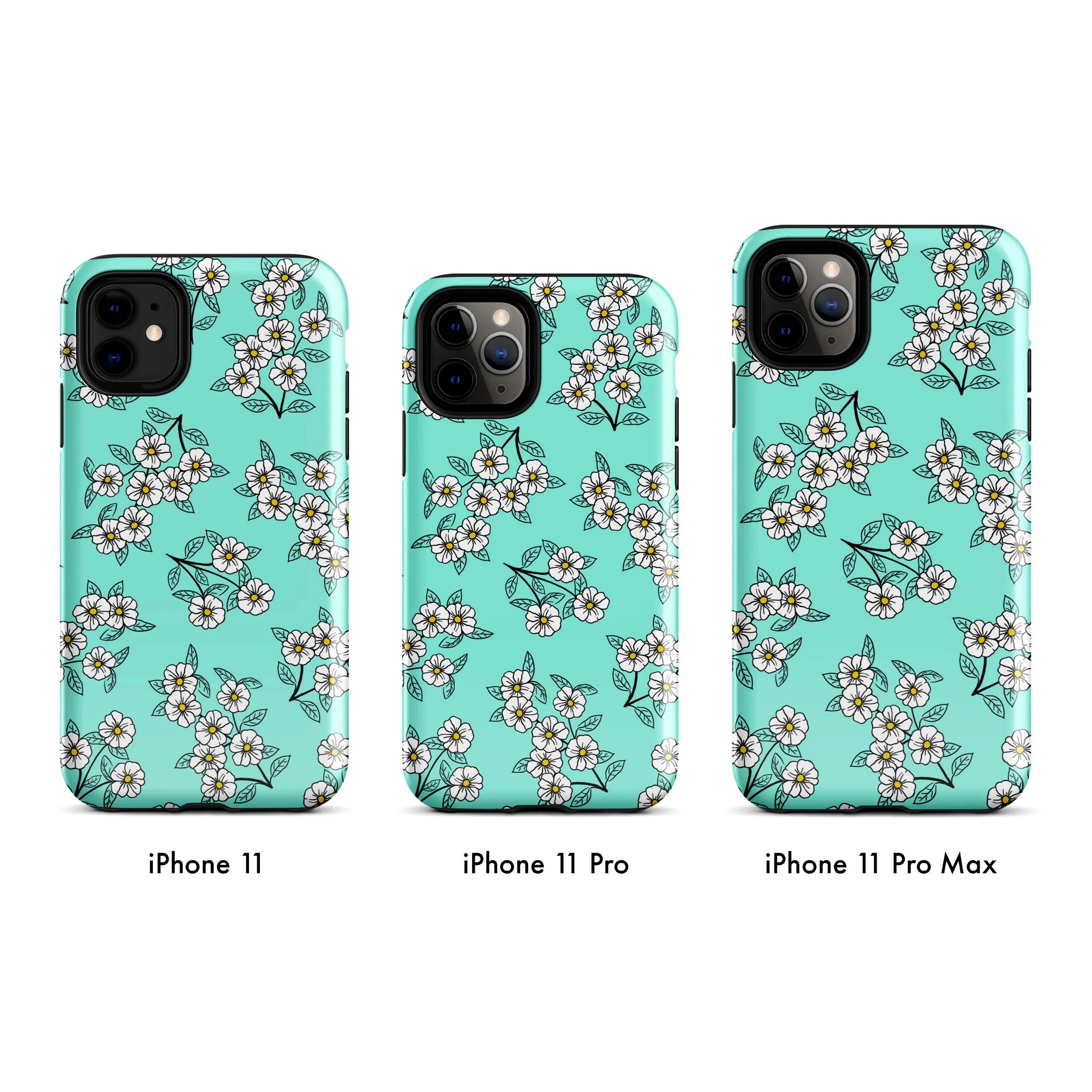 Turquoise iPhone Case with Floral Print Sam Louise Co